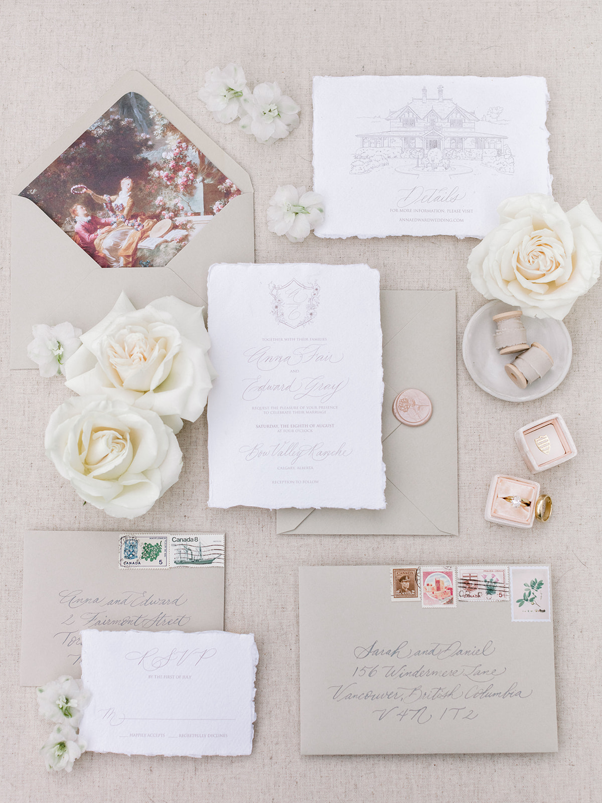 Vintage Inspired Cream and Light Blue Wedding Stationery Inspiration Photographed by Nicole Sarah Photography