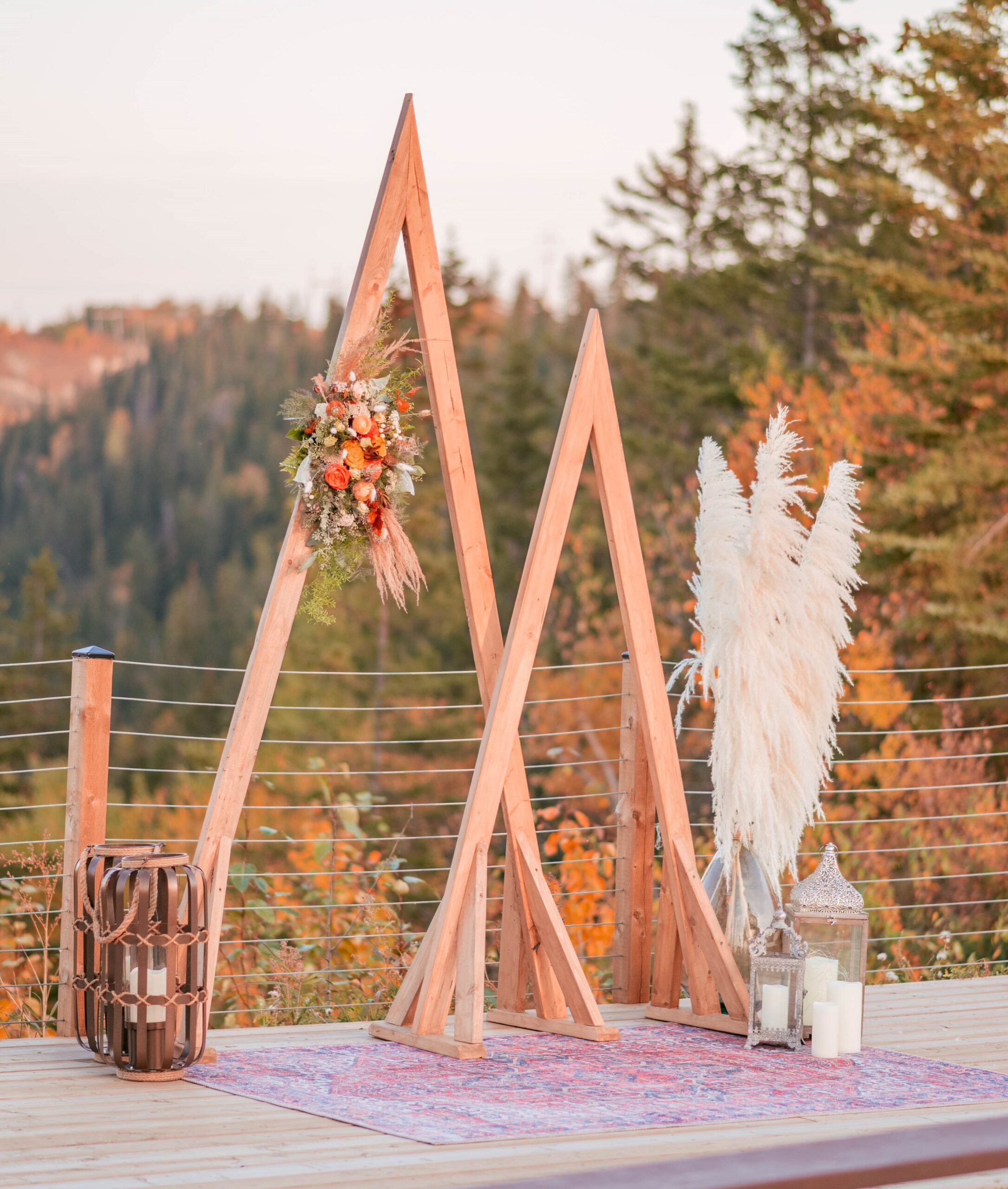 wooden wedding altar